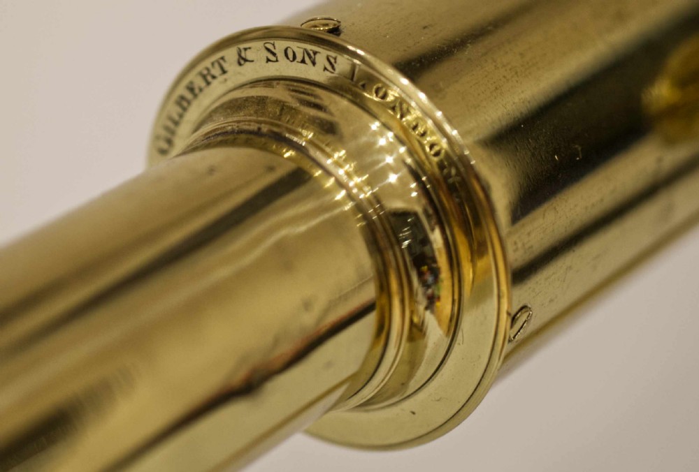 George III Period Library Telescope on Stand by Gilbert & Sons London View II