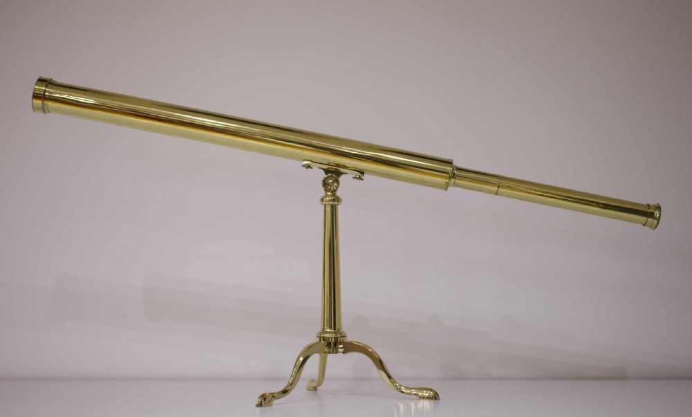 George III Period Library Telescope on Stand by Gilbert & Sons London View III
