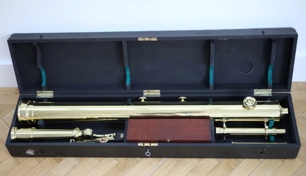Late Victorian Astronomical Refracting Telescope on Stand by William Wray London View XII