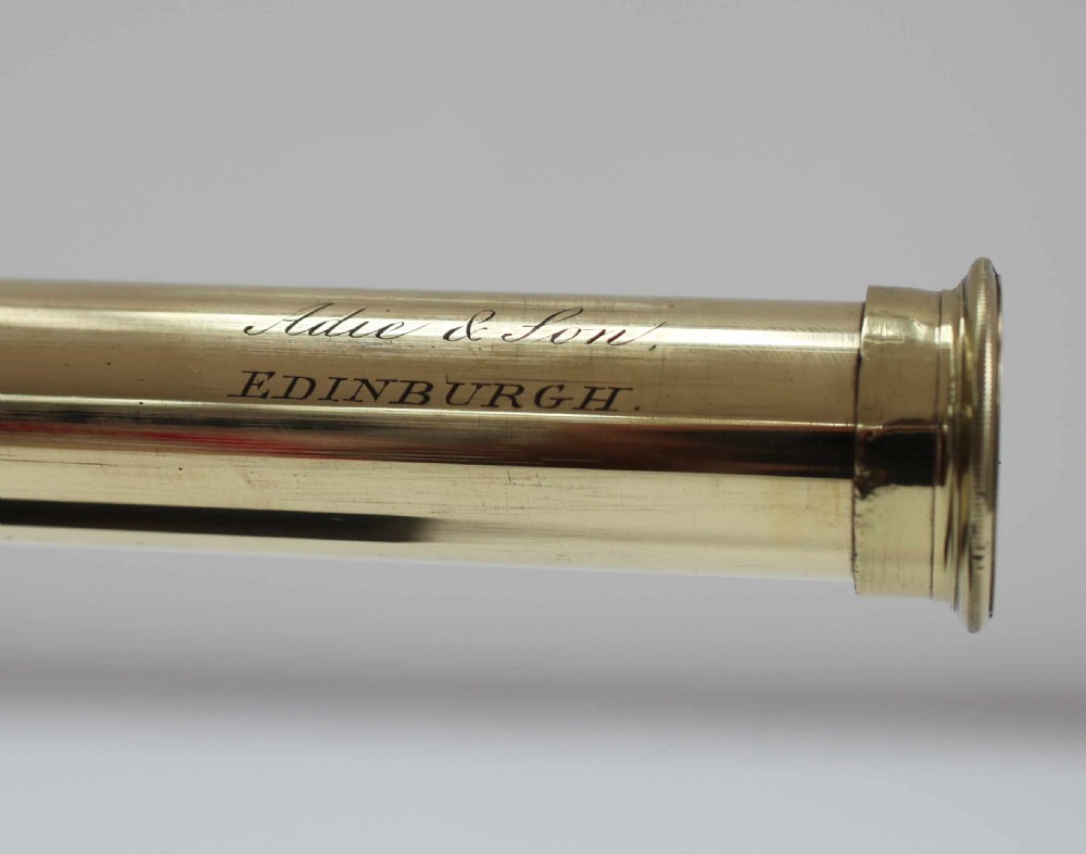 Early Victorian Three Draw Hand Held Rosewood Telescope by Adie & Son Edinburgh View VI