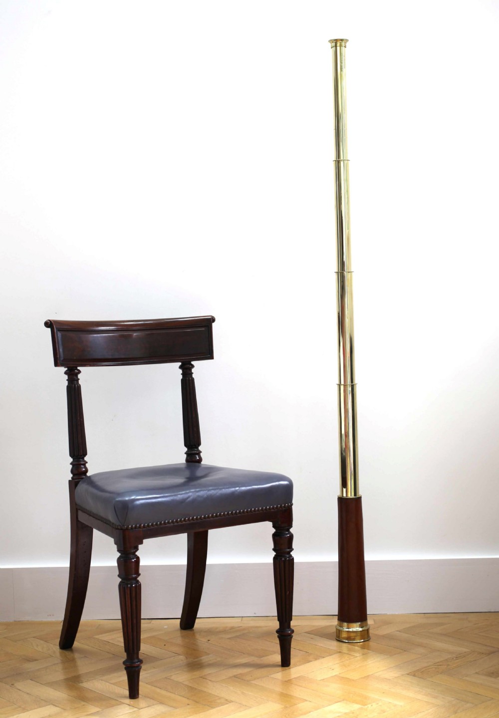 Huge Victorian Four Draw Marine Telescope by S&B Solomons of London View III