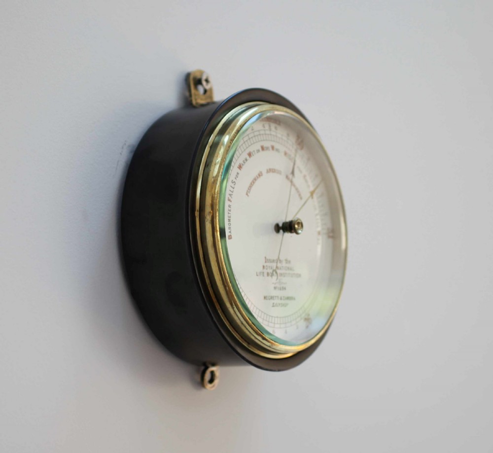 Victorian RNLI Fishermans Aneroid Barometer by Negretti & Zambra London - No 1694 View III