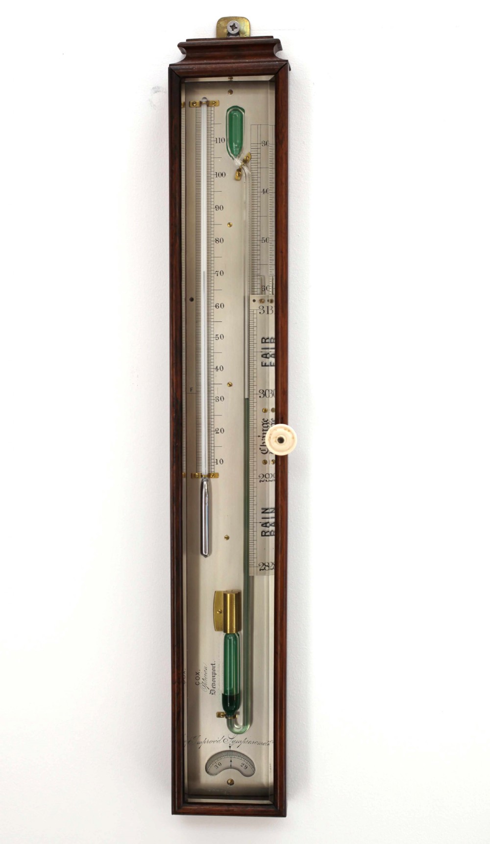 Early Victorian Sympiesometer by Cox of Devenport