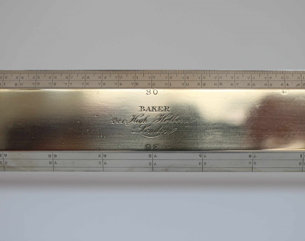 Mid Victorian Engineers Steel Rule by Charles Baker 244 High Holborn London View VII