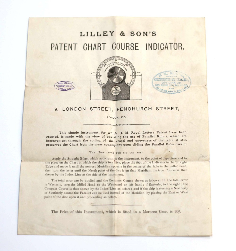 Maritime Patent Chart Course Indicator by John Lilley & Son of London View V