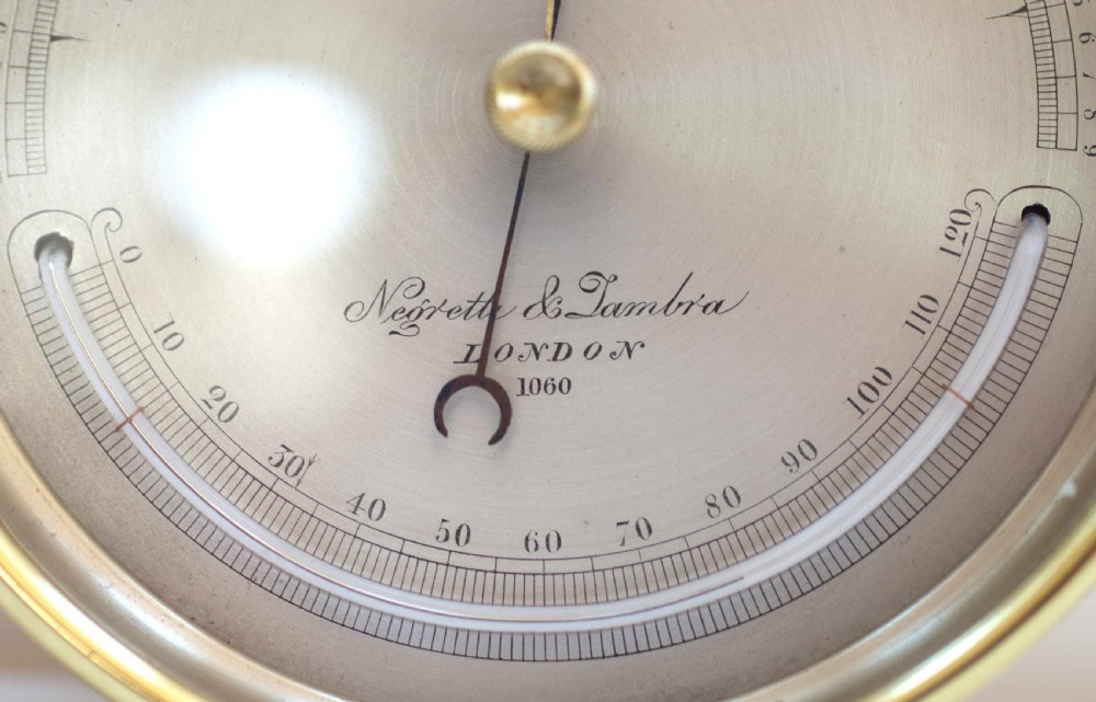 Mid Victorian Brass Cased Aneroid Barometer by Negretti & Zambra London View V