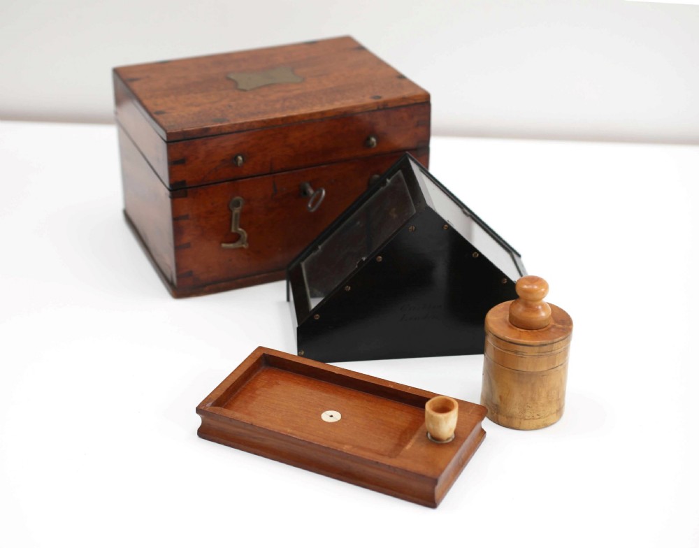 Victorian Cased Mercury Trough Type Artifical Horizon by John Crichton of London