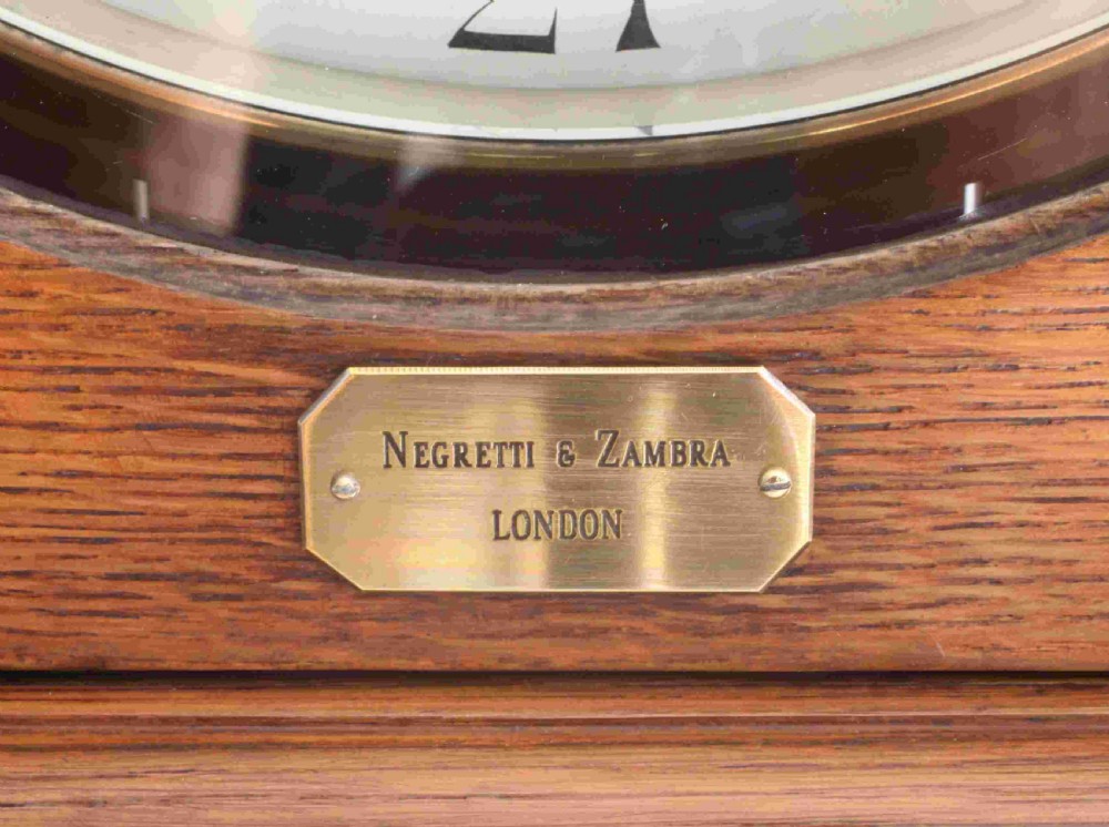 Large Victorian Public Display Aneroid Barometer in Oak Case by Negretti & Zambra London View VII