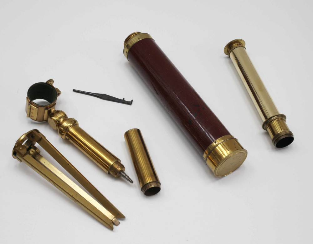 George IV Cased Pancratic Eyetube Telescope on Stand by Dollond of London View X