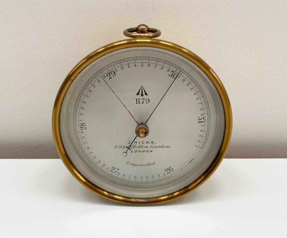 Victorian Met Office Issued Aneroid Barometer by J Hicks of London