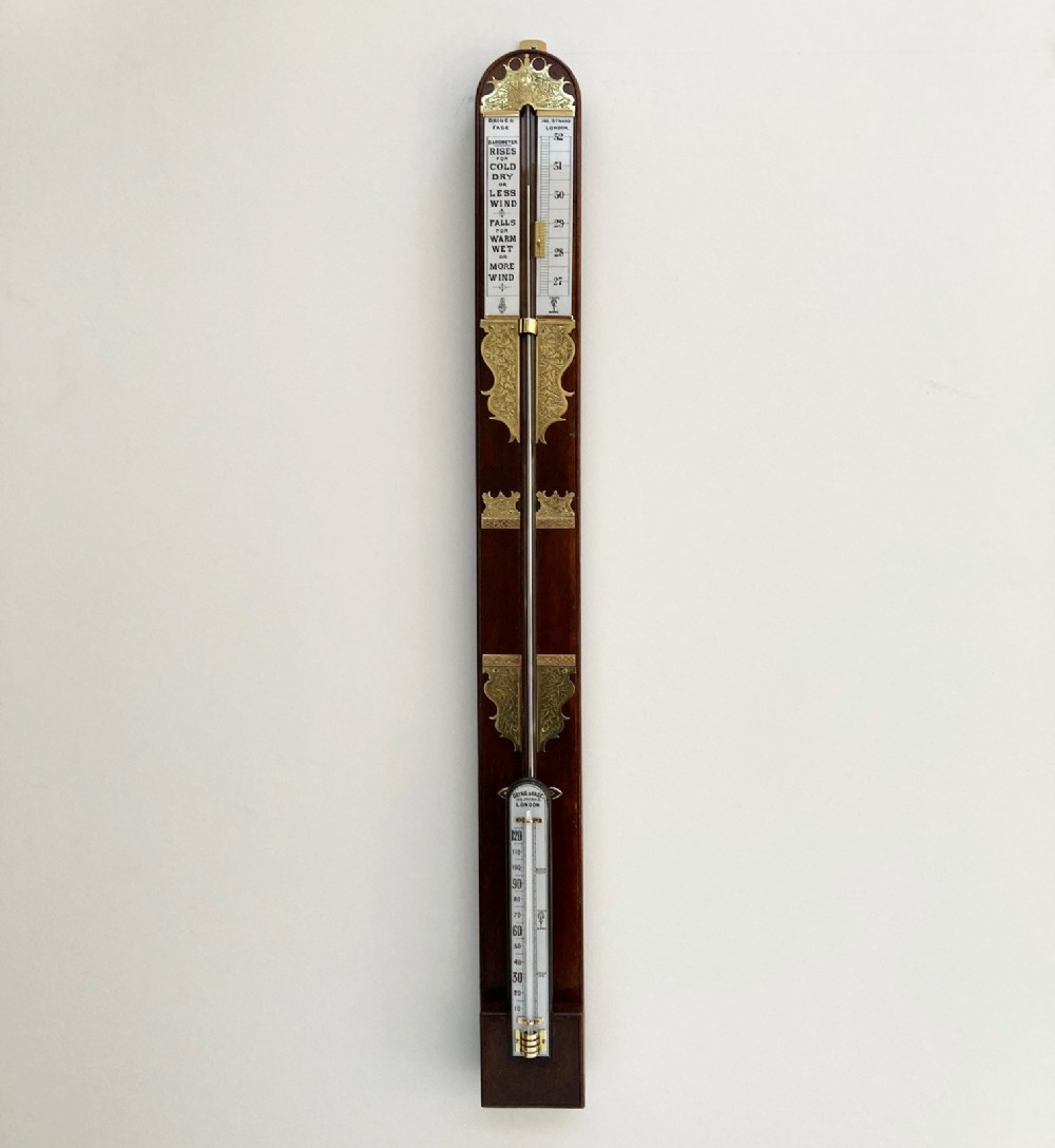 Late Victorian Stick Barometer by Dring & Fage of London