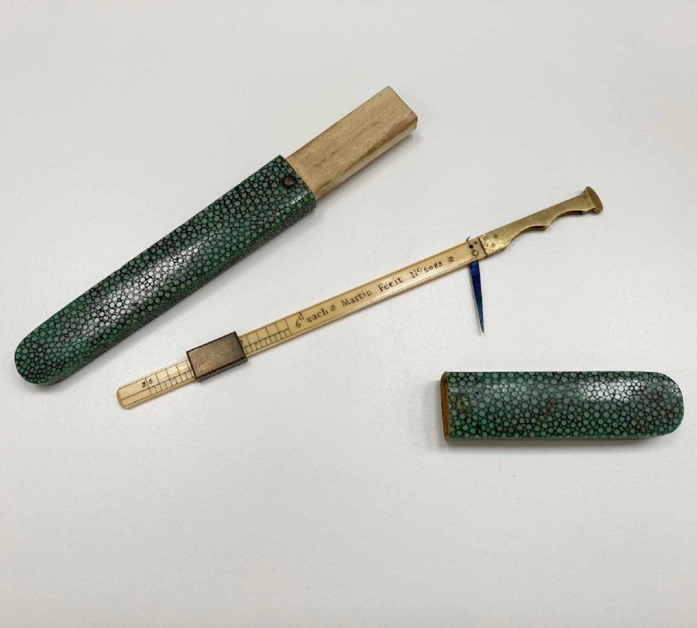 Eighteenth Century Cased Steelyard Coin Balance by Benjamin Martin London