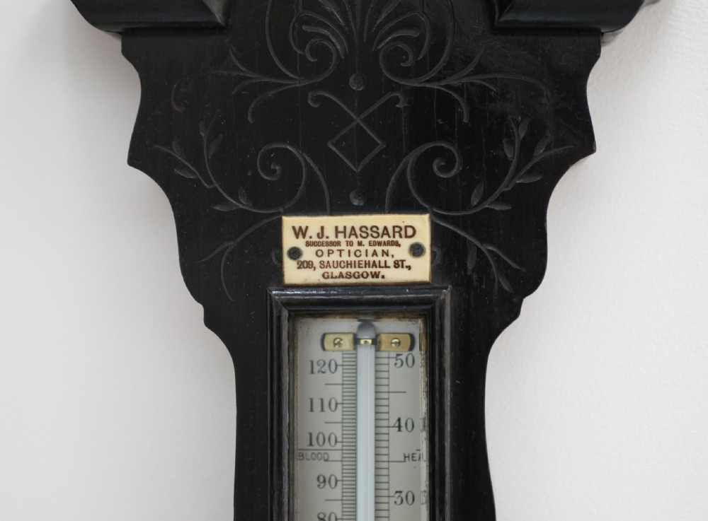 Scottish Aesthetic Movement Aneroid Wheel Barometer by James White of Glasgow View VI