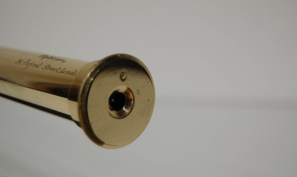 Victorian Three Draw Telescope by William Dixey Engraved with an Edward Dixey Dedication View V