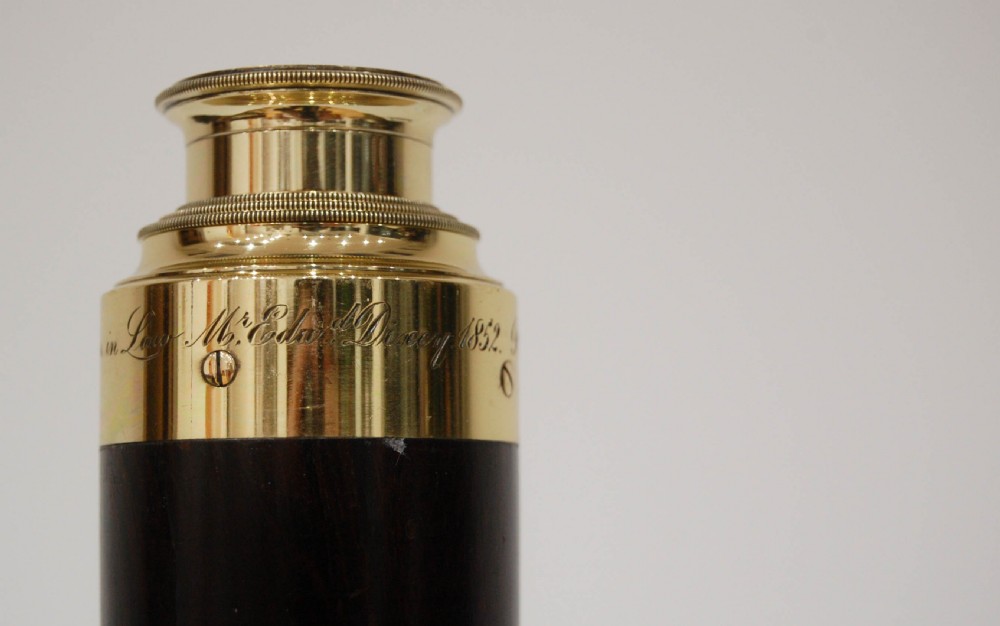 Victorian Three Draw Telescope by William Dixey Engraved with an Edward Dixey Dedication View VIII