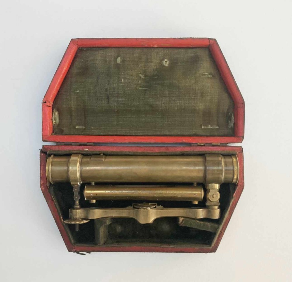 Eighteenth Century Cased Surveyors Level Attributed to Benjamin Martin