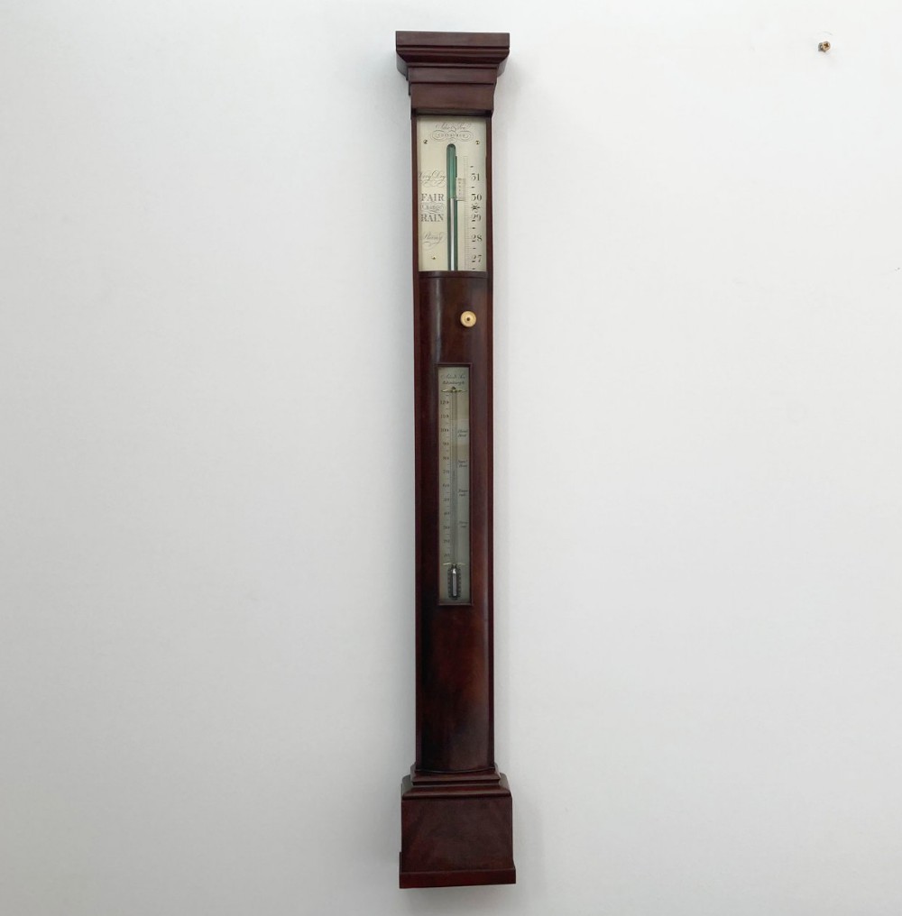 William IV Scottish Mahogany Stick Barometer by Adie & Son Edinburgh