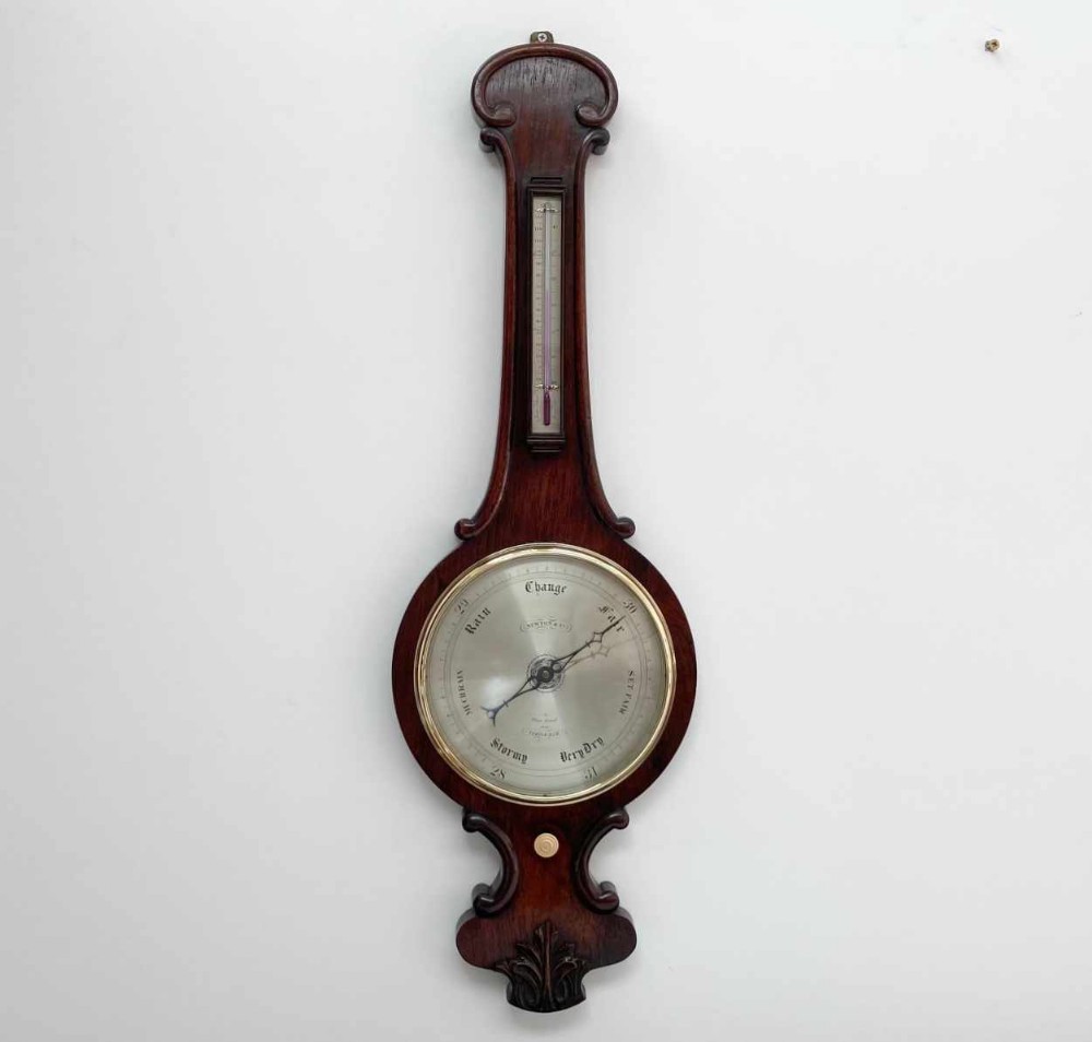 Victorian Rosewood Wheel Barometer by Newton & Co of Fleet Street London