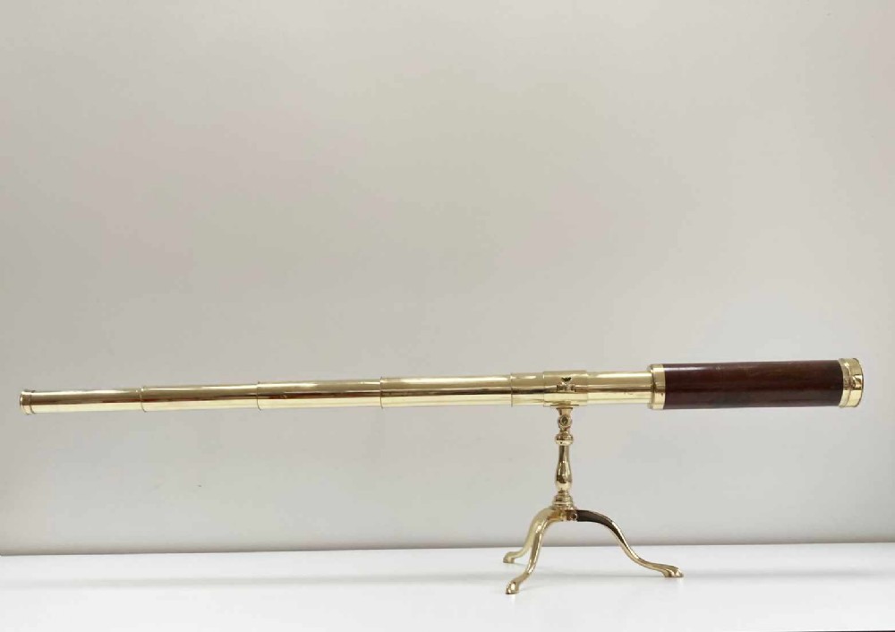 Large Eighteenth Century Five Draw Library Telescope by Dollond London