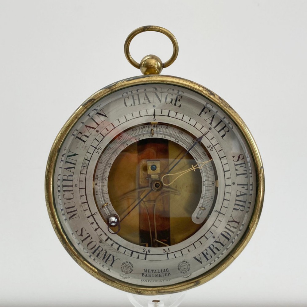 Rare Series Two Bourdon & Richard Aneroid Barometer with Thermometer