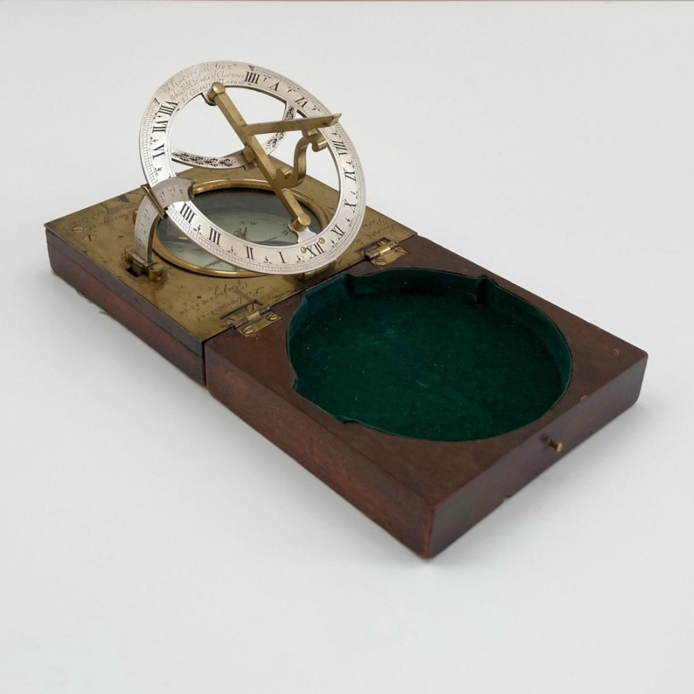 George III Pocket Inclining Sundial by Thomas Rubergall of London