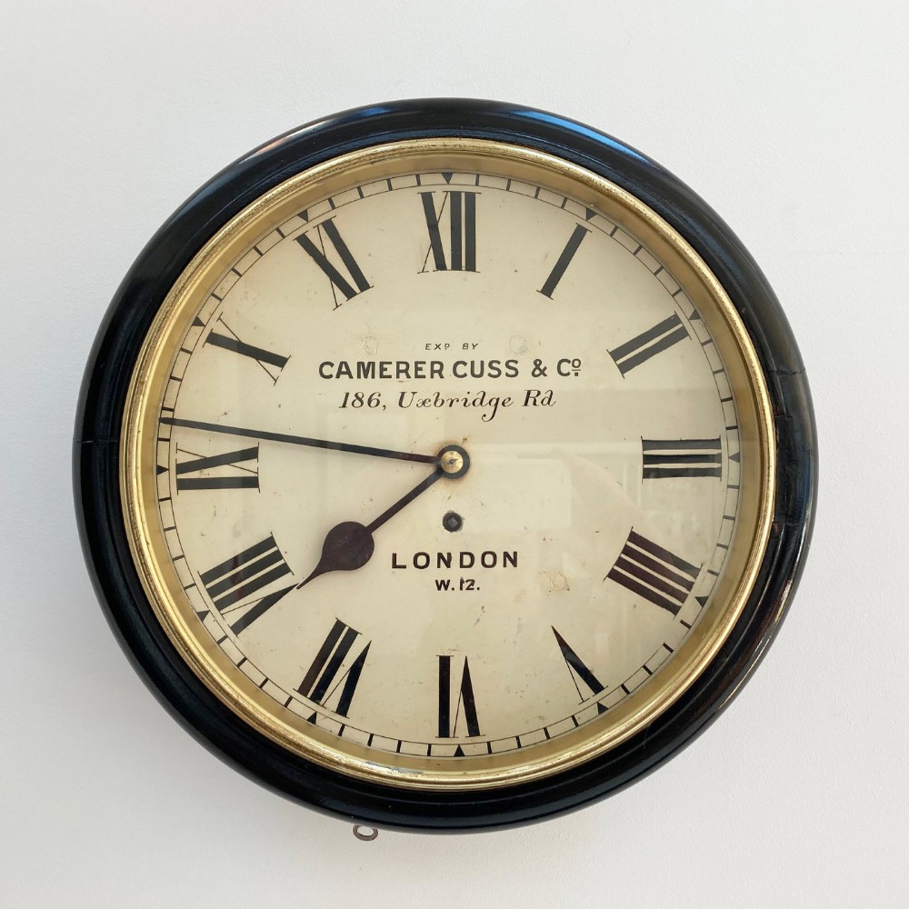 Early Twentieth Century Ebonised Fusee Wall Clock by Camerer Cuss of London