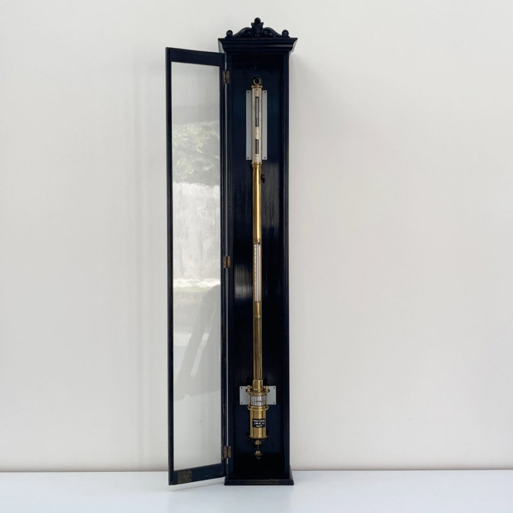 Mid Victorian Ebonised Cased Fortin Barometer by Louis Casella London