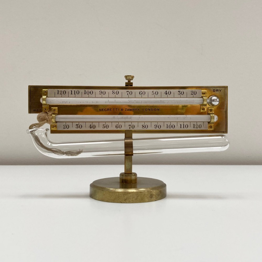 Victorian Mason's Hygrometer on Stand by Negretti & Zambra of London