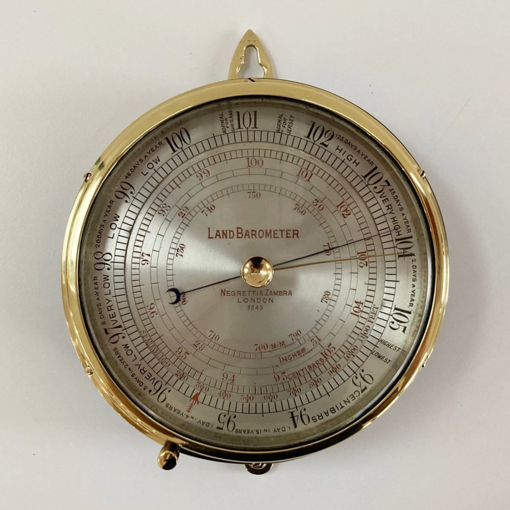 Rare Land Aneroid Barometer by Negretti & Zambra, London