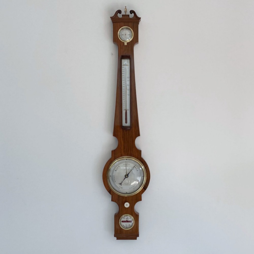 William IV Six Inch Dial Rosewood Wheel Barometer by Francis Amadio London