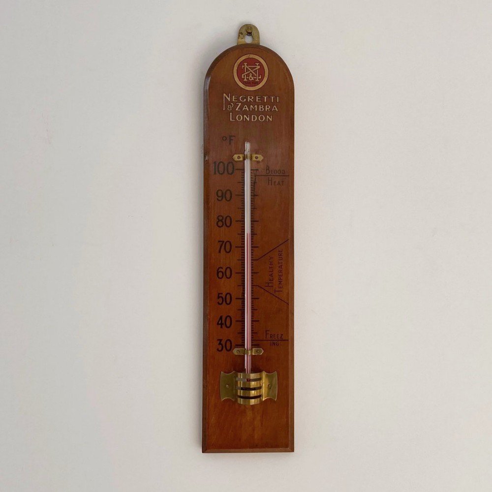 Early Twentieth Century Large Scale Wall Thermometer by Negretti & Zambra