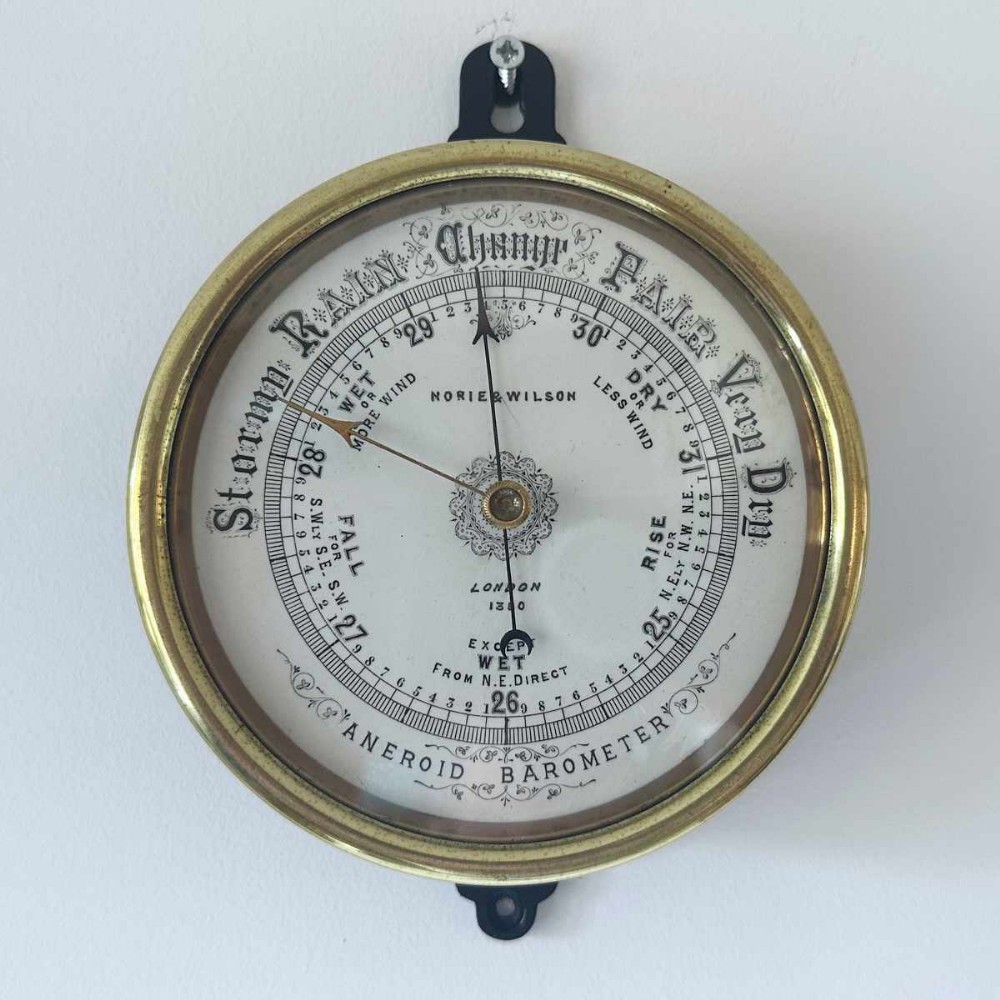 Mid Victorian Marine Aneroid Barometer by Norie & Wilson London