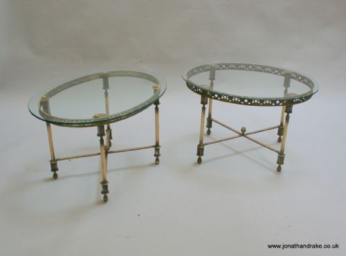 A Pair of French Brass Occasional Tables