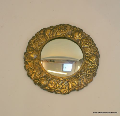 Arts and Crafts Brass Looking Glass