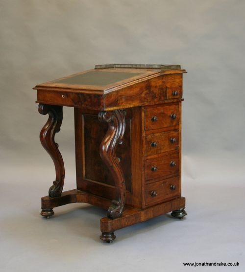 Victorian Burr Walnut Davenport Desk