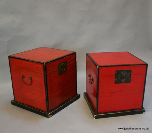 Chinese Lacquered Chest Boxes