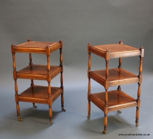 Pair Georgian Design Yew Side Tables.
