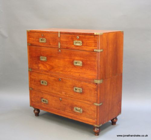 Campaign Chest , C19th Brass-bound Teak