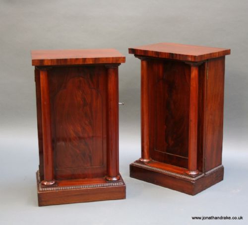 Side / Bedside Cabinets, Pair Early Victorian