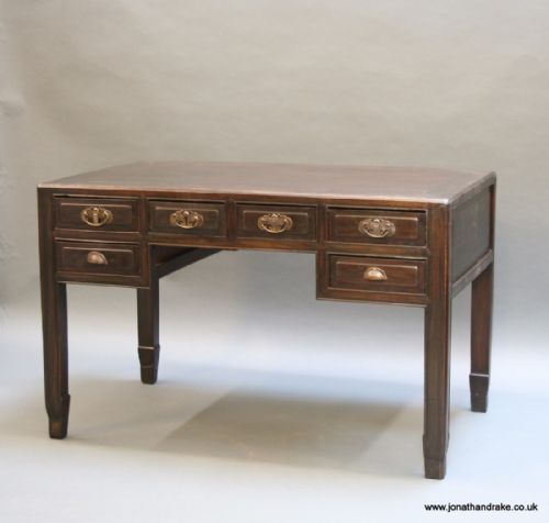 Chinese Elm Kneehole Desk