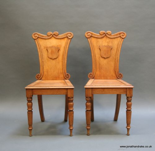 Victorian Hall Chairs, a Pair