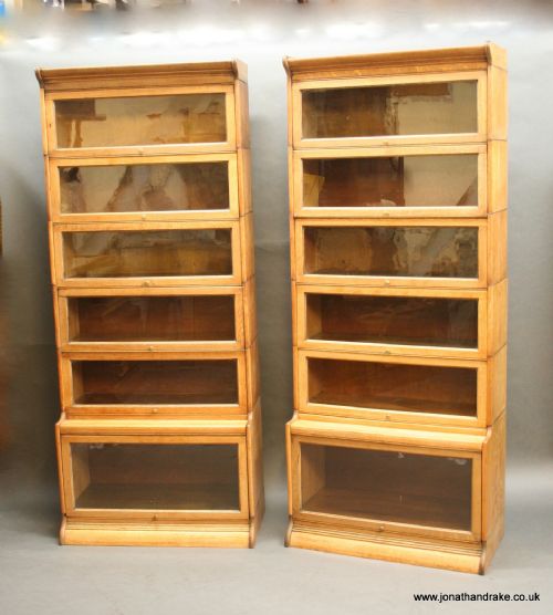 Pair Globe Wernicke Type Bookcases by Gunn
