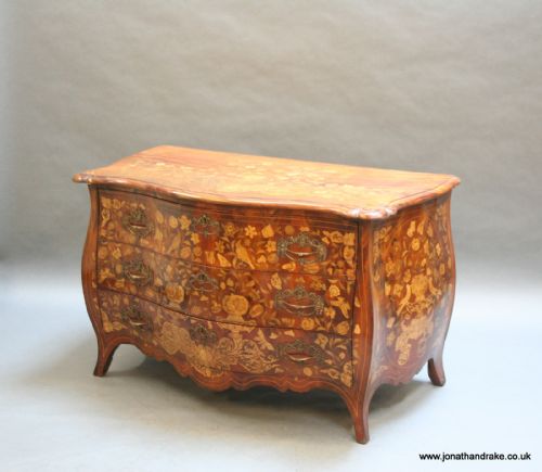 C18th Dutch Marquetry Commode Chest