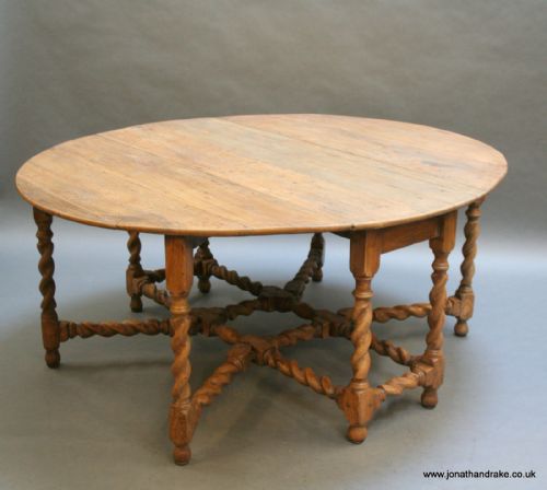 Georgian Oak Drop Leaf Dining Table