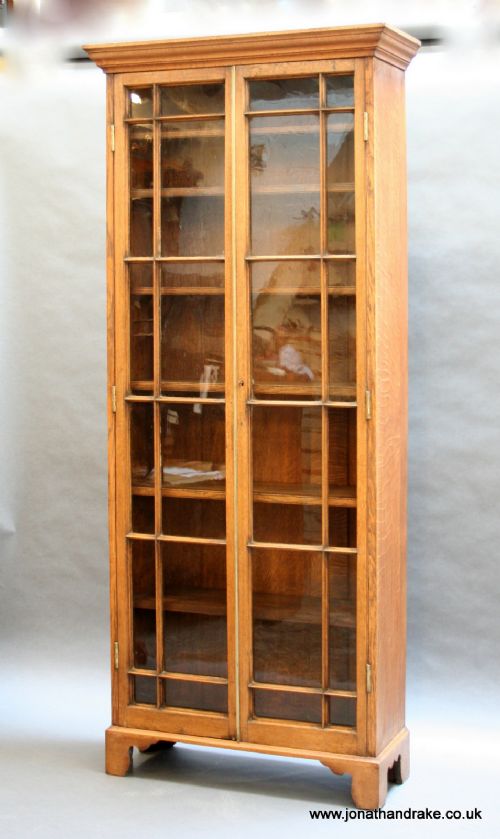 Oak Glazed Tall Bookcase