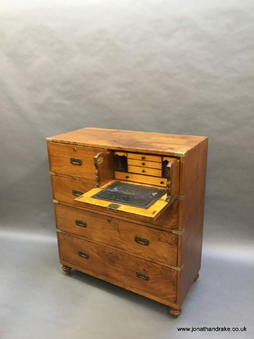 Irish Campaign Secretaire Chest by Ross