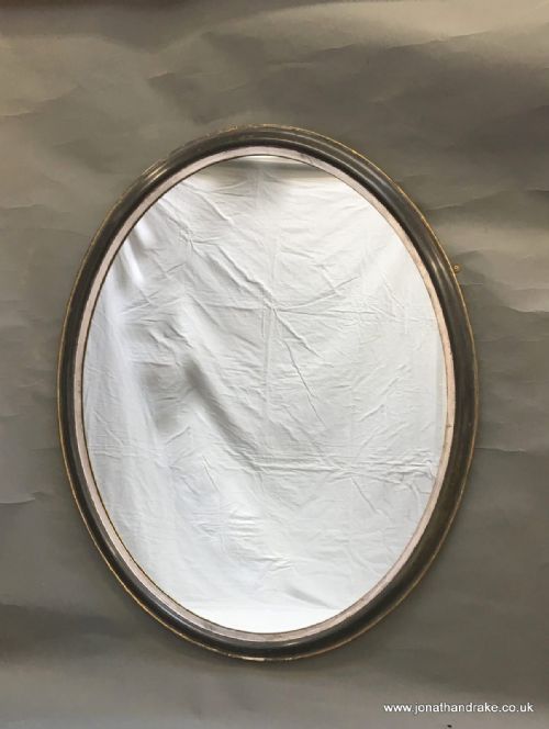 C19th Large Oval Overmantle Mirror