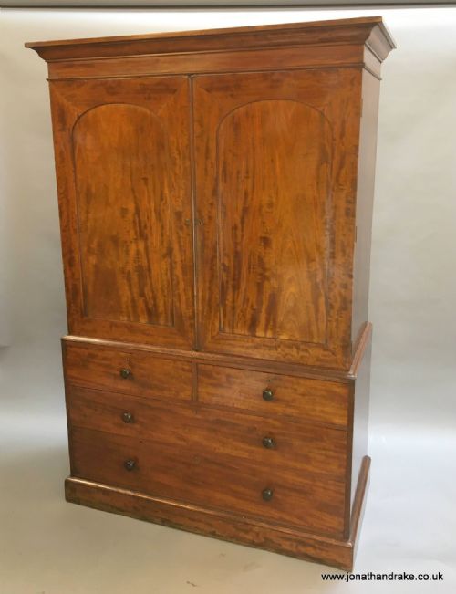C19th Mahogany Linen Press