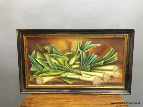 Oil on Board- Still Life Leeks