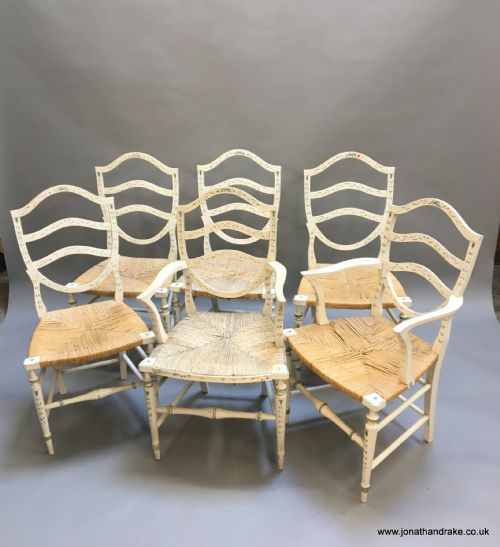 Set of 6 Sheraton Style Painted Chairs